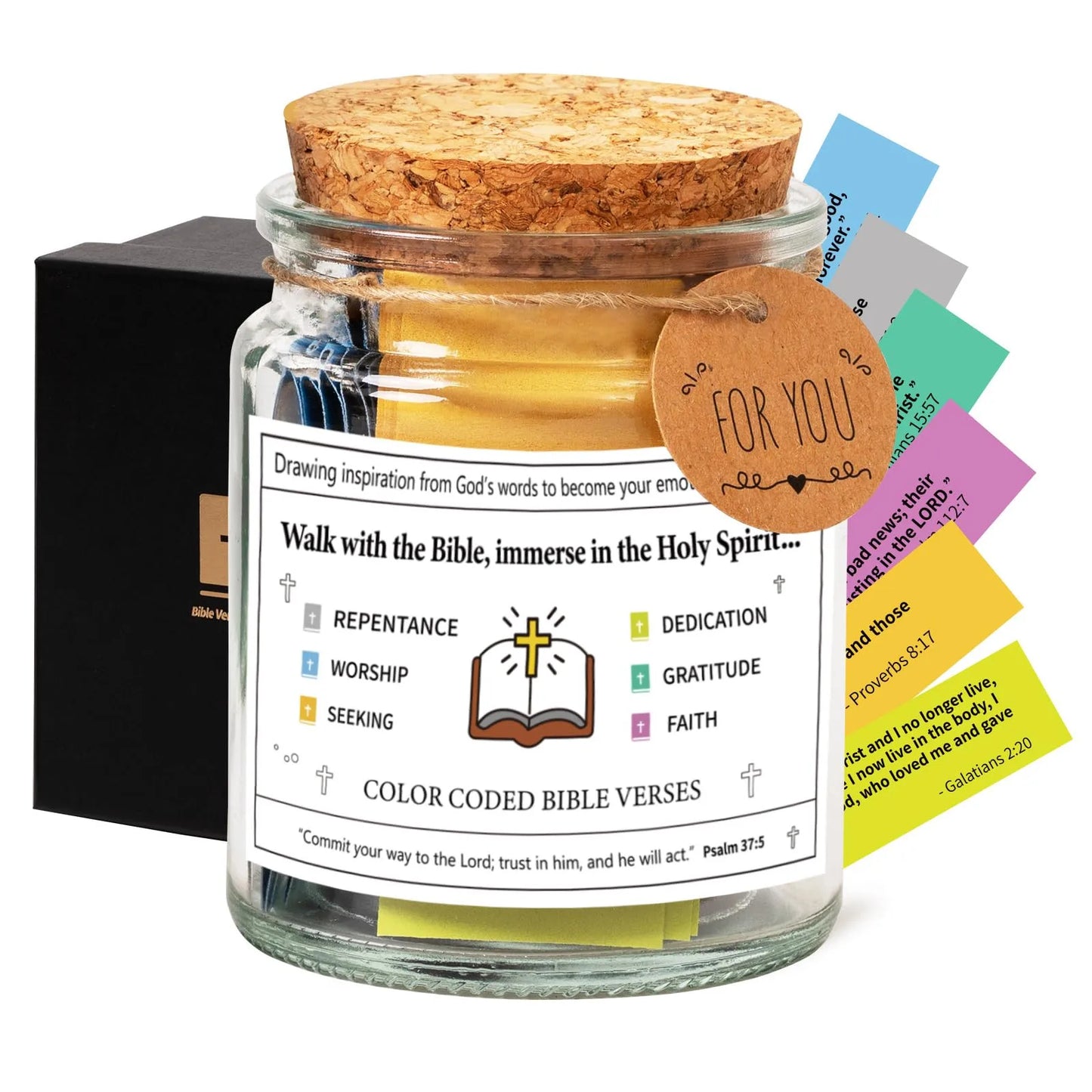 Bible Verse Jar, Read Me When Bible Verses Jar,Bible Verse Gifts, Blessings Jar, Color Coded Bible Verses In A Jar